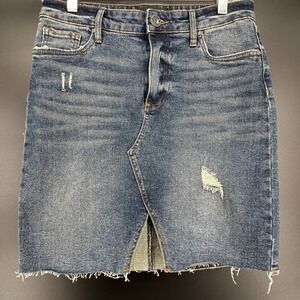 Kut from the Kloth Hannah Distressed Denim Skirt Size 4